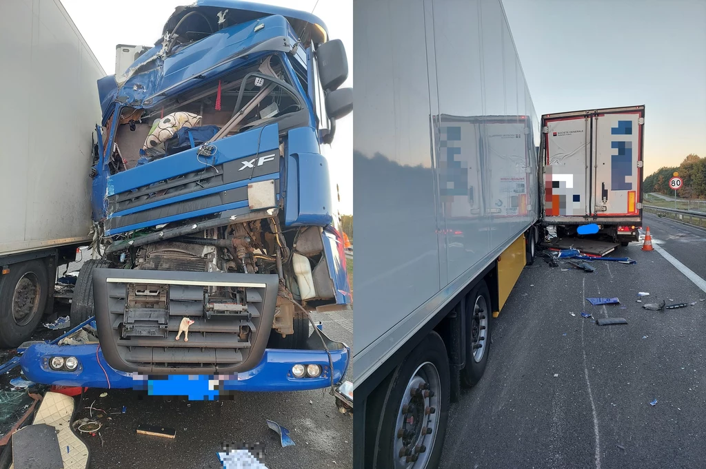 Do wypadku doszło na autostradzie A2 w Żdżarach niedaleko Konina Do wypadku doszło na autostradzie A2 w Żdżarach niedaleko Konina