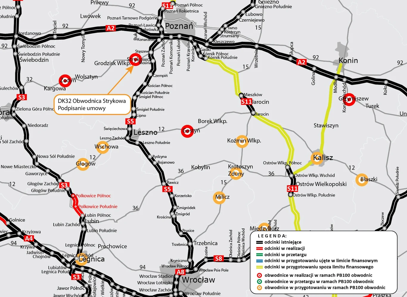 Ulokowanie obwodnicy Strykowa.