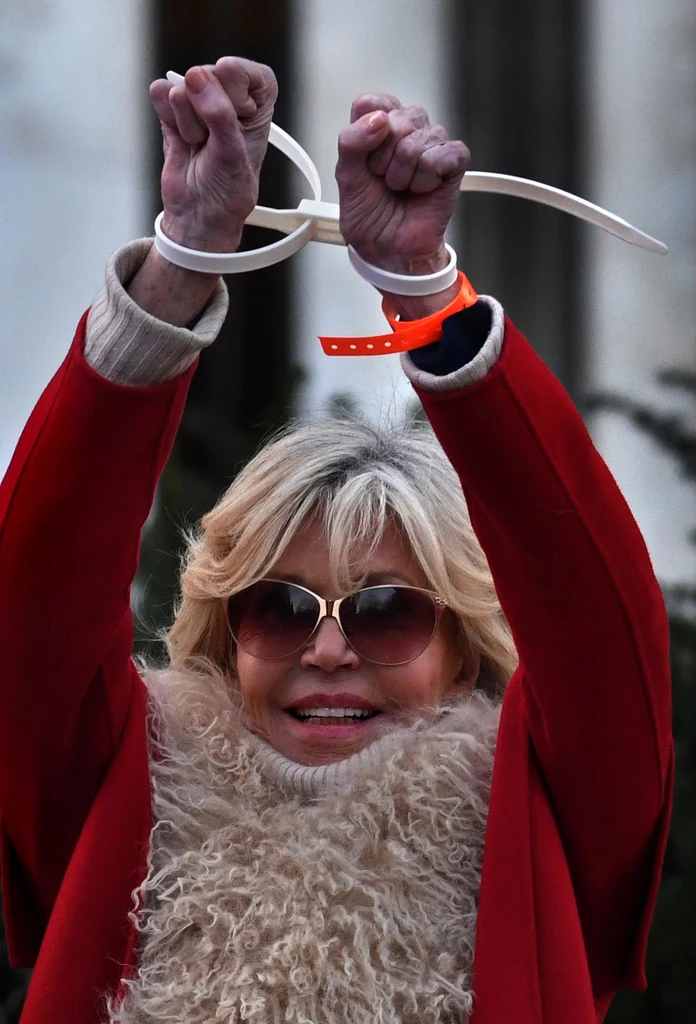 Fonda podczas aresztowana w grudniu 2019 r.