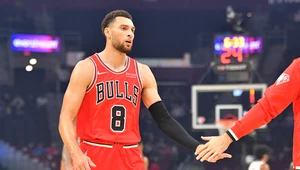 Zach LaVine w drużyny Chicago Bulls, która pokonała Los Angeles Lakers