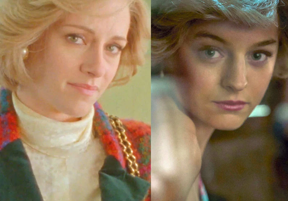 Kristen Stewart ("Spencer") i Emma Corin ("The Crown) w roli księżnej Diany Kristen Stewart ("Spencer") i Emma Corin ("The Crown) w roli księżnej Diany