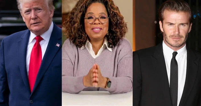 Donald Trump, Oprah Winfrey, David Beckham