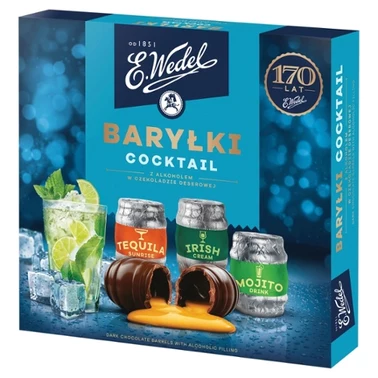 E. Wedel Baryłki koktajl z alkoholem w czekoladzie deserowej 200 g - 0