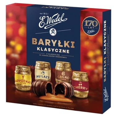 E. Wedel Baryłki klasyczne z alkoholem w czekoladzie deserowej 200 g - 1