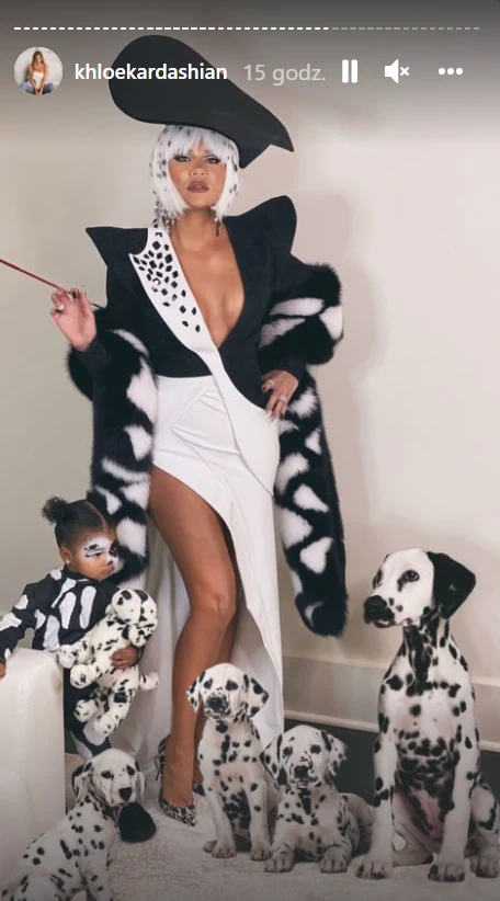 Khloé Kardashian jako Cruella De Mon fot. Instagram (instagram.com/khloekardashian)