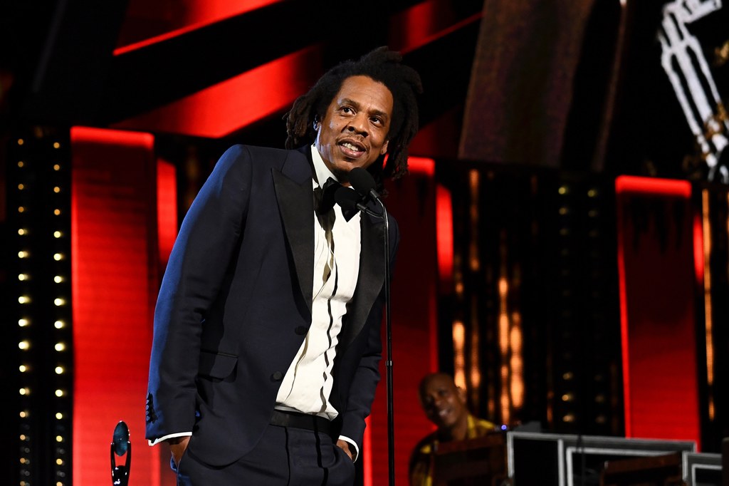 Jay-Z podczas ceremonii Rock and Roll Hall Of Fame