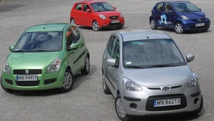 Używane: Hyundai i10, Kia Picanto FL, Suzuki Splash, Toyota Aygo