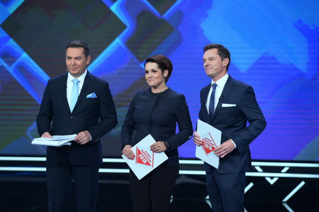 Edyta Lewandowska z Michałem Adamczykiem i Krzysztofem Ziemce