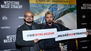 Dawid Ogrodnik i Daniel Rycharski na premierze filmu "Wszystkie nasze strachy"