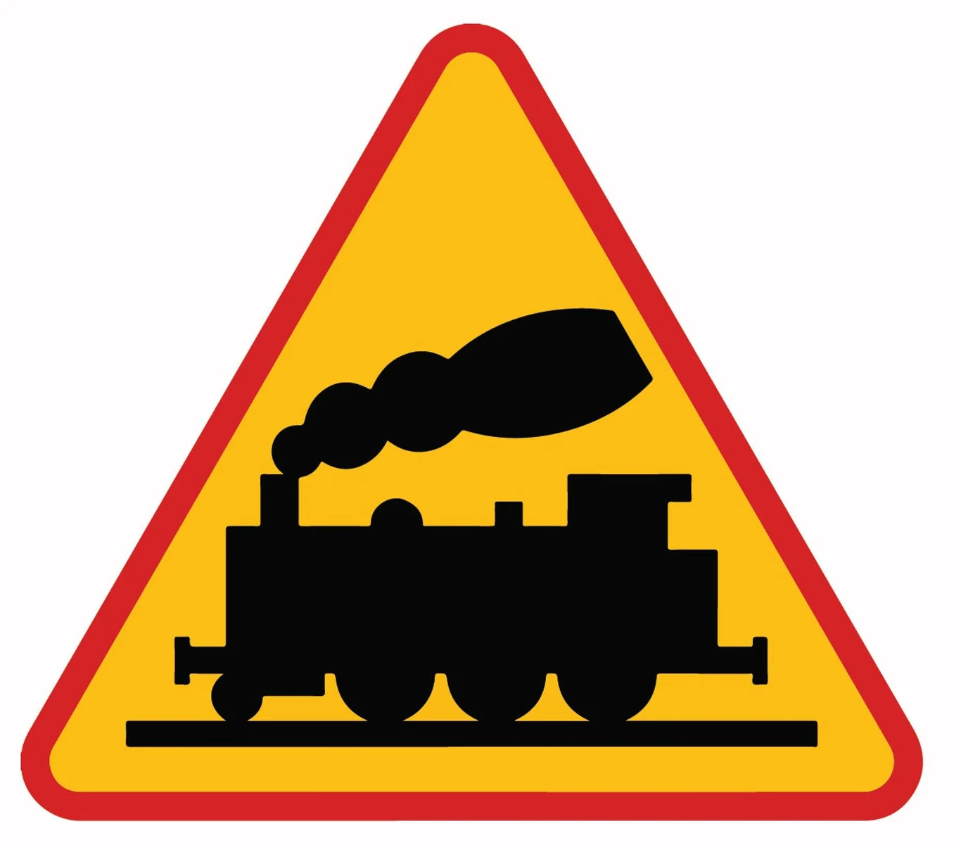 Znak ostrzegawczy A-10. Przejazd kolejowy bez zapór.