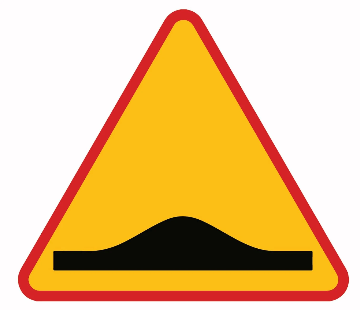 Znak ostrzegawczy A-11a. Próg zwalniający.