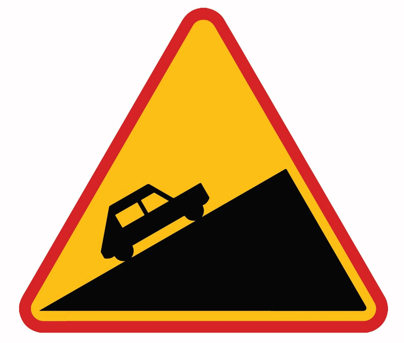 Znak ostrzegawczy A-23. Stromy podjazd.