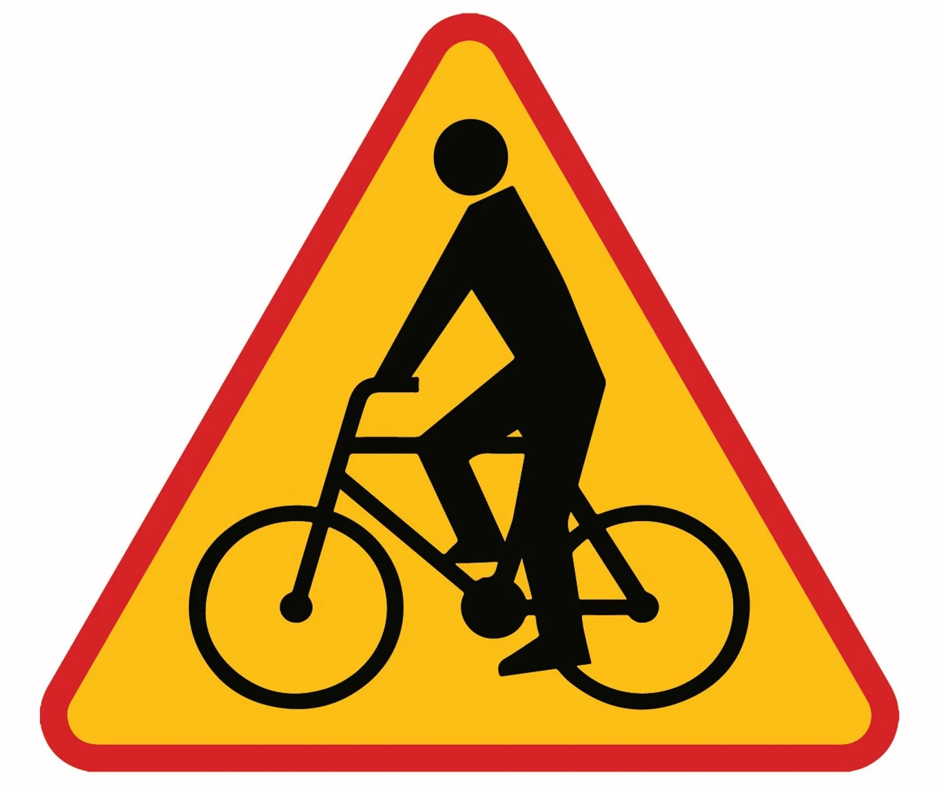 Znak ostrzegawczy A-24. Rowerzyści.