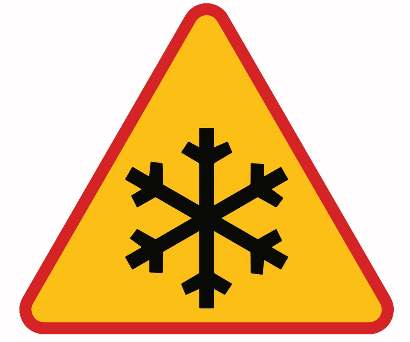 Znak ostrzegawczy A-32. Oszronienie jezdni. 