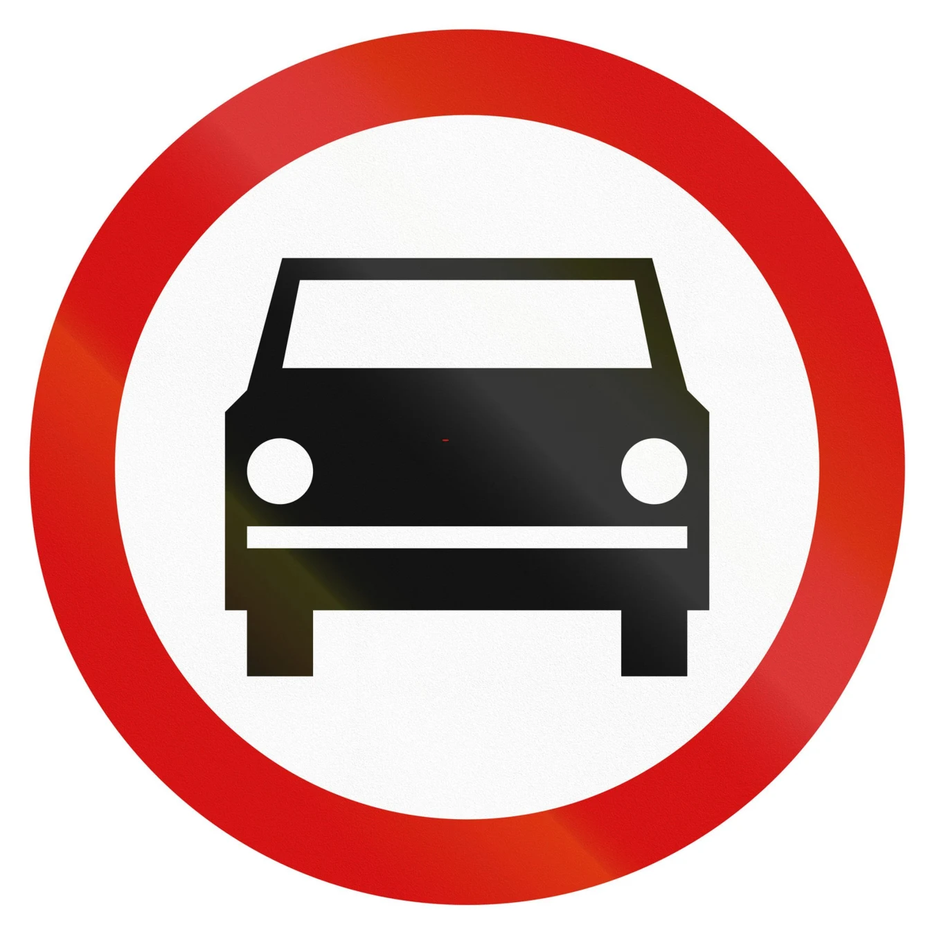 Znak zakazu B-3. Zakaz wjazdu pojazdów silnikowych, z wyjątkiem motocykli jednośladowych.