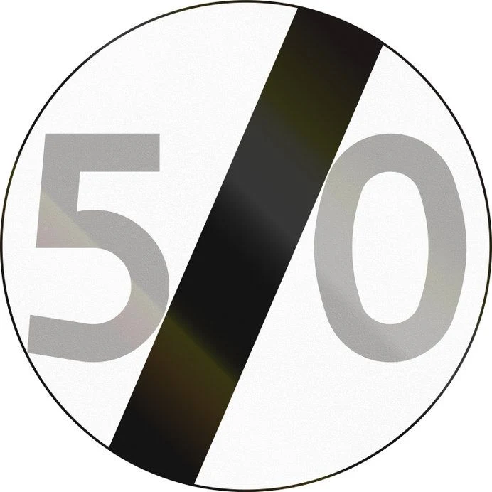 Znak B-34. Koniec ograniczenia prędkości. 