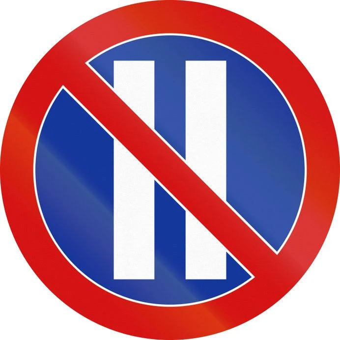 Znak B-38. Zakaz postoju w dni parzyste.