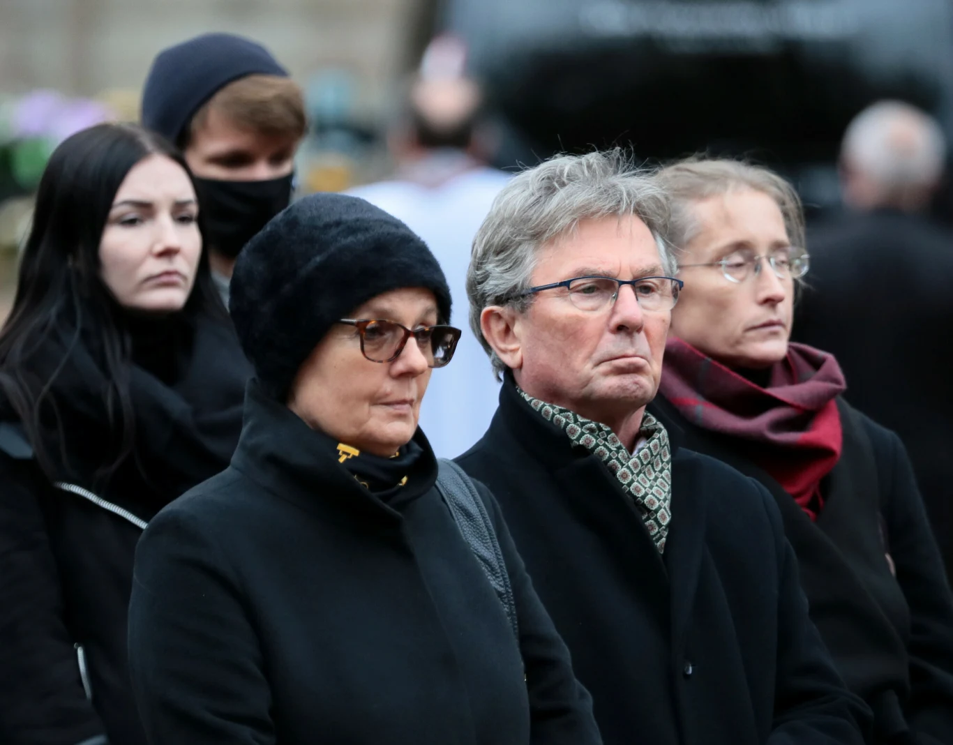 Wojciech Medrzak i Agnieszka Sitek na uroczystościach pogrzebowych. 