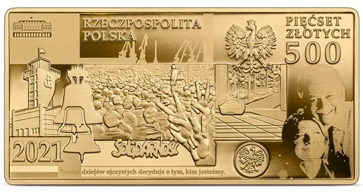 Moneta kolekcjonerska NBP "Lech Kaczyński. Warto być Polakiem", 500 zł, awers