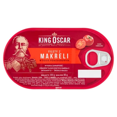 King Oscar Filety z makreli w sosie pomidorowym 160 g - 1