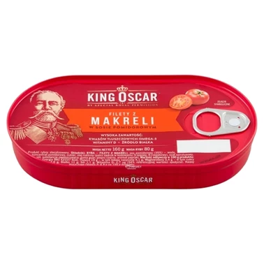 King Oscar Filety z makreli w sosie pomidorowym 160 g - 0
