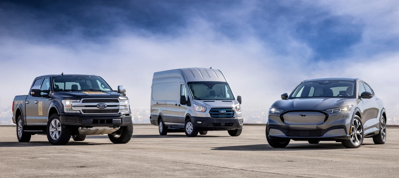Ford F-150, Ford Transit i Ford Mustang Mach-E