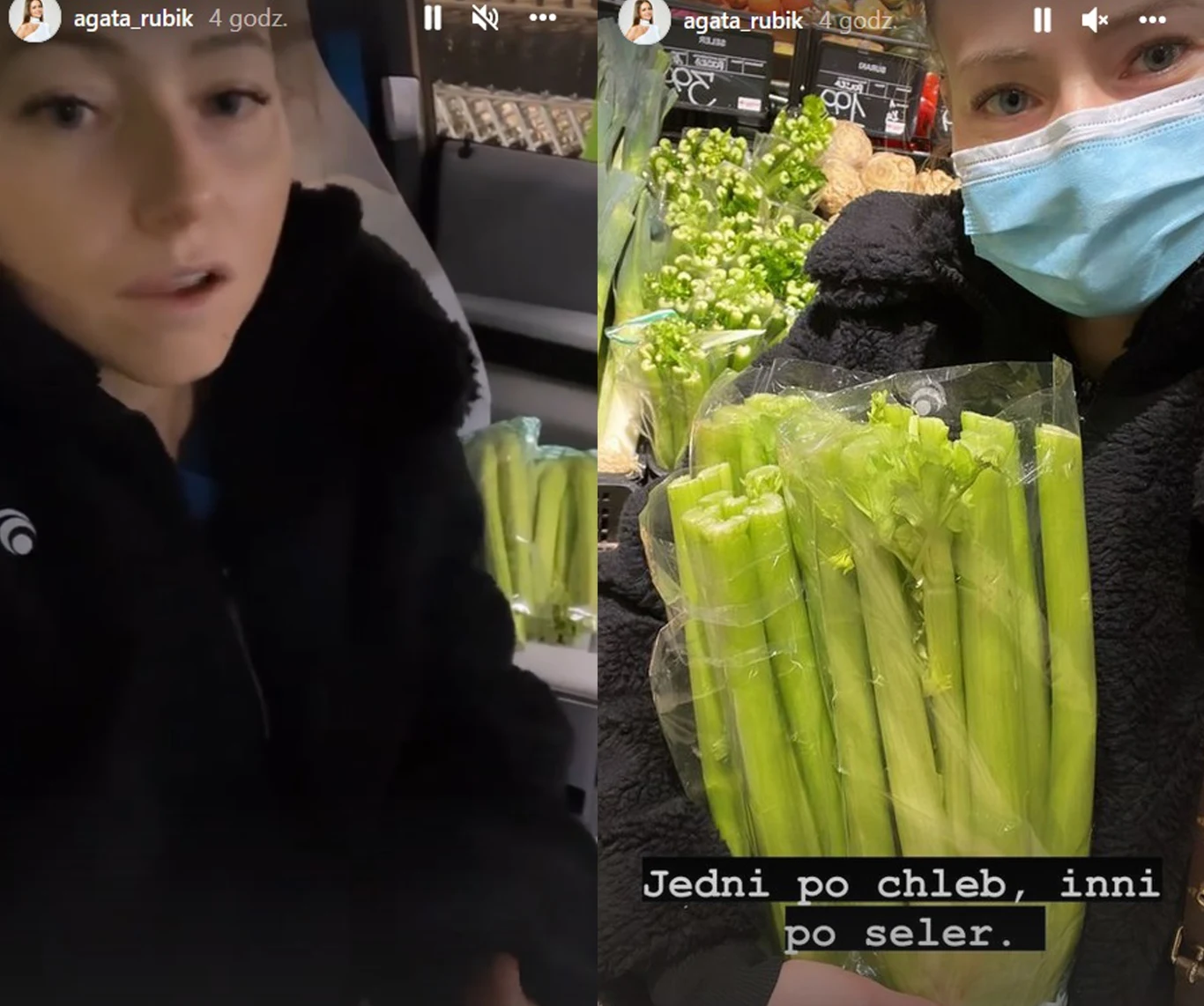 Agata Rubik na selerowych zakupach, które zrelacjonowała na Instagramie