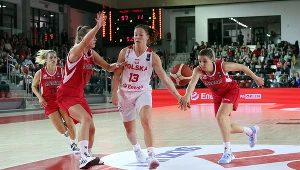 Kadr z meczu Polska - Albania