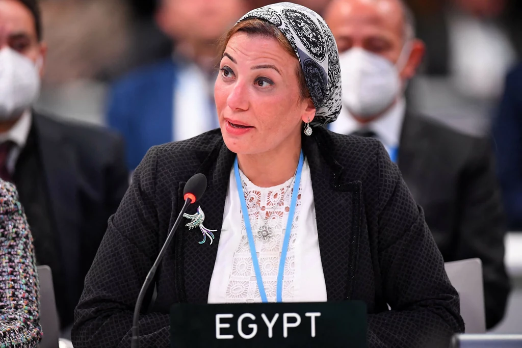 Egipska ministra środowiska Yasmine Fouad podczas COP26.