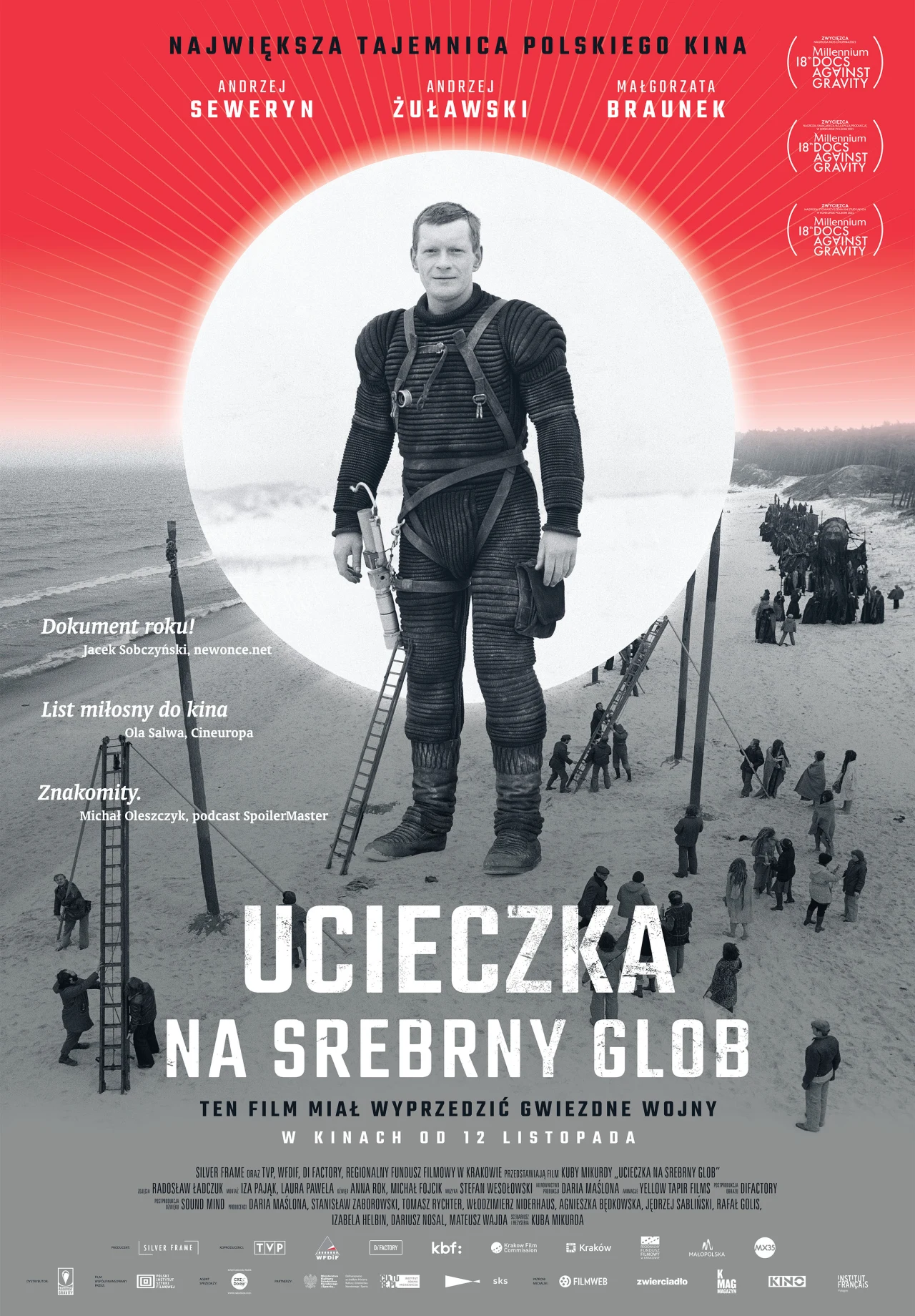 Plakat promujący film "Ucieczka na srebrny glob" 