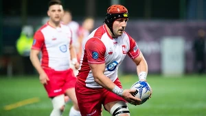 Piotr Zeszutek, kapitan reprezentacji Polski w rugby meczu z Niemcami
