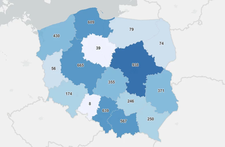 Dzienna liczba szczepień w województwach - dane z 15 listopada Dzienna liczba szczepień w województwach - dane z 15 listopada