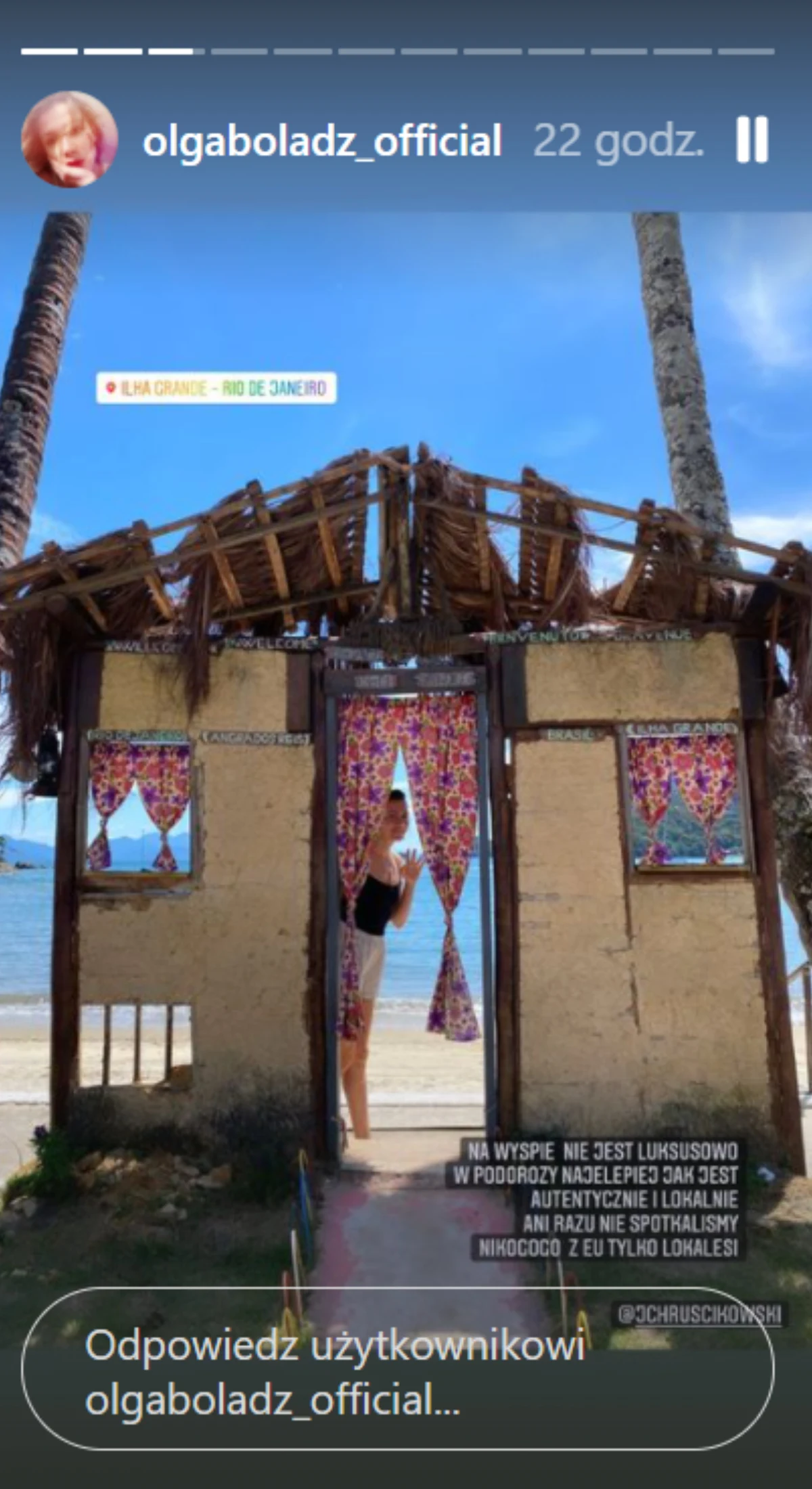 Brazylijskie wakacje Olgi Bołądź, fot. https://www.instagram.com/olgaboladz_official/ Brazylijskie wakacje Olgi Bołądź, fot. https://www.instagram.com/olgaboladz_official/