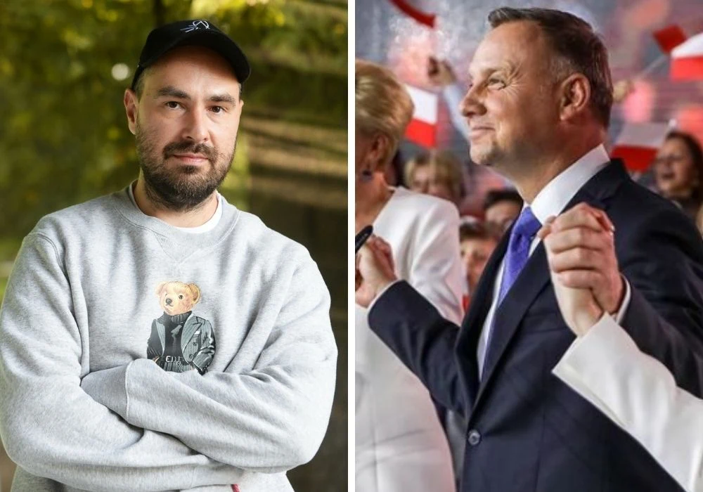 Jakub Żulczyk po pierwszej rozprawie za znieważenie Andrzeja Dudy / fot. East News i Instagram Jakub Żulczyk po pierwszej rozprawie za znieważenie Andrzeja Dudy / fot. East News i Instagram