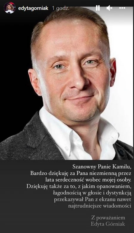 Edyta Górniak pożegnała Kamila Durczoka