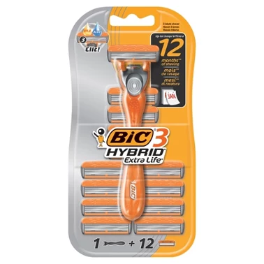 BiC 3 Hybrid Extra Life 3-ostrzowa maszynka do golenia 12 sztuk - 0