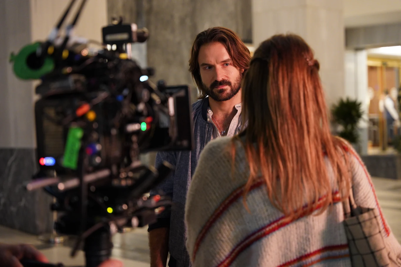 Piotr Stramowski na planie serialu Polsatu "Bracia"