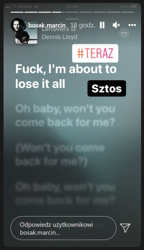 Utwór udostępniony przez Marcina Bosaka na Instagramie Utwór udostępniony przez Marcina Bosaka na Instagramie