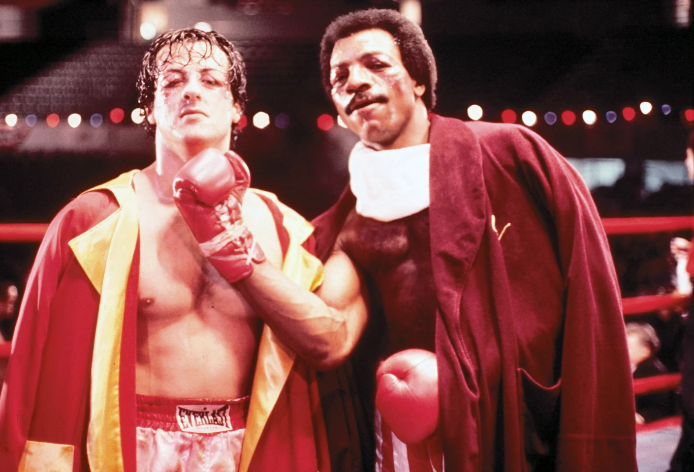 Sylvester Stallone (Rocky) i Carl Weathers (Apollo) w filmie "Rocky" Sylvester Stallone (Rocky) i Carl Weathers (Apollo) w filmie "Rocky"
