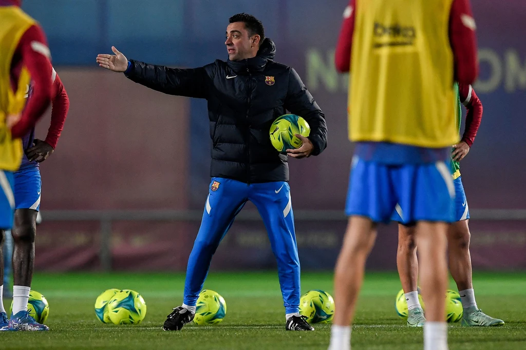 Xavi na treningu Barcelony Xavi na treningu Barcelony
