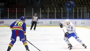 Krystian Dziubiński (Re-Plast Unia, z prawej) i Maciej Sulka (Tauron Podhale)