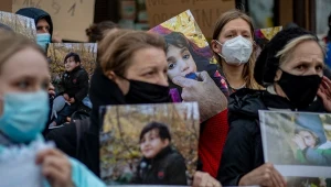 Protest "Matki na Granicę" przed siedzibą Urzędu Miasta w Hajnówce