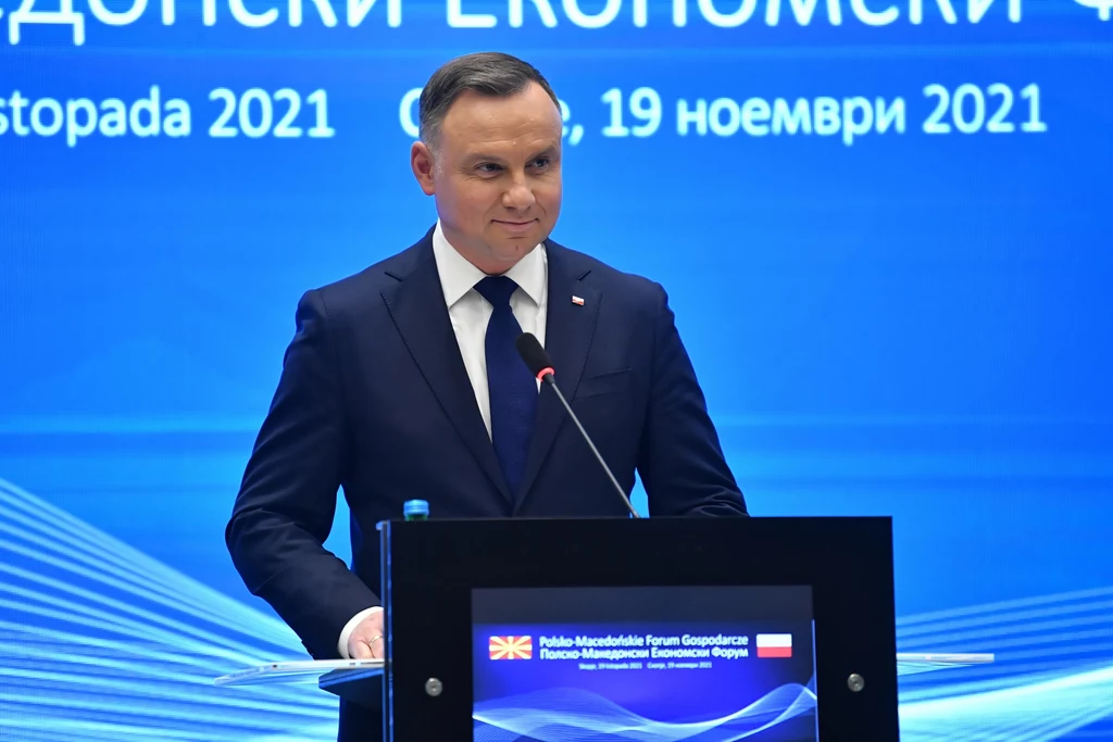 Prezydent RP Andrzej Duda podczas Polsko-Macedońskiego Forum Gospodarczego Prezydent RP Andrzej Duda podczas Polsko-Macedońskiego Forum Gospodarczego