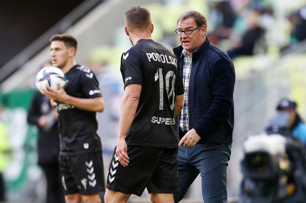 Trener Górnika Zabrze Jan Urban i Lukas Podolski