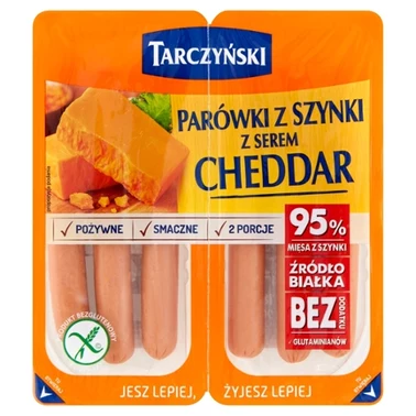 Tarczyński Parówki premium z szynki z serem cheddar 180 g (2 x 90 g) - 1
