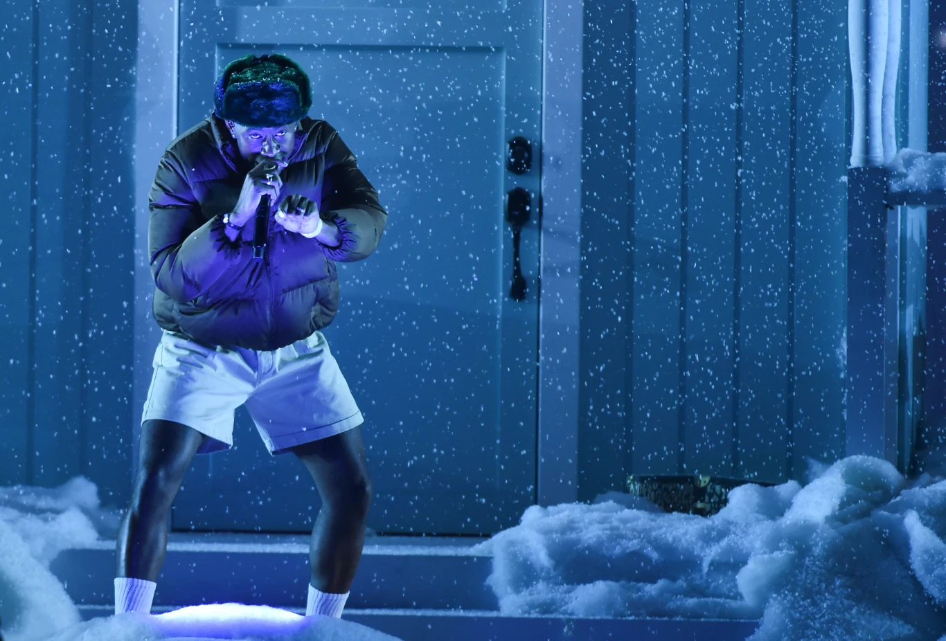 Tyler, The Creator podczas występu na gali American Music Award 2021.