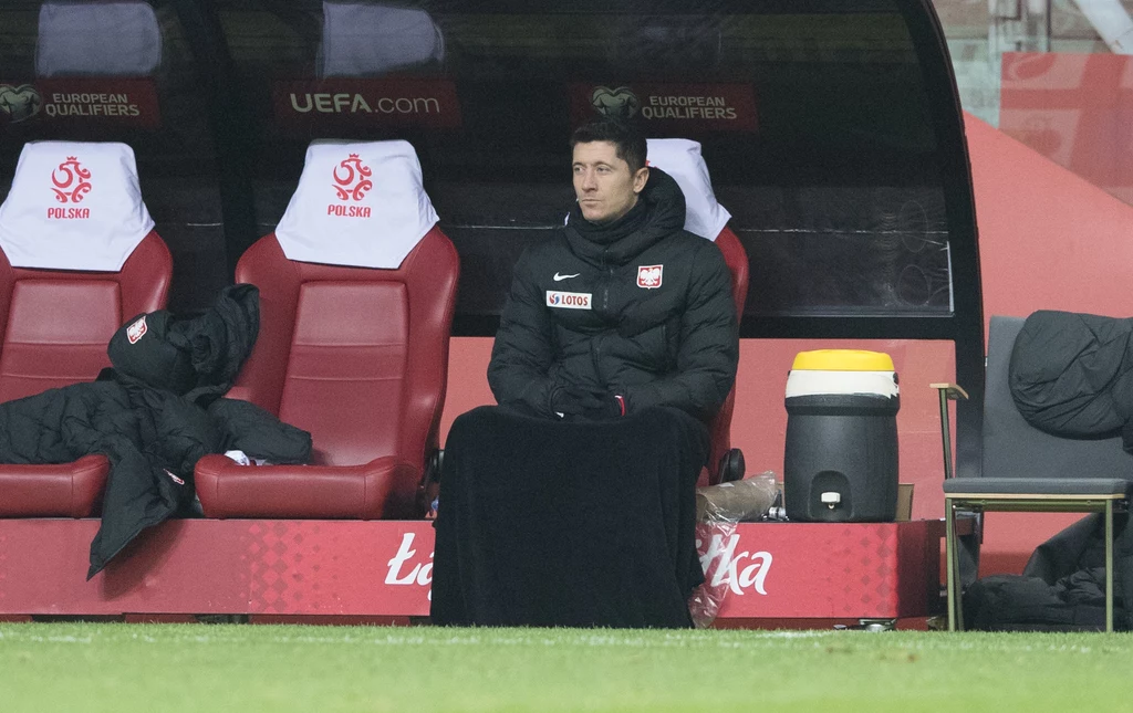 Robert Lewandowski na meczu Polska - Węgry
