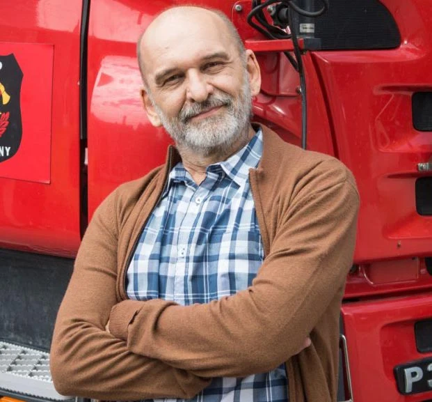 Mariusz Czajka na planie serialu "Remiza" Mariusz Czajka na planie serialu "Remiza"