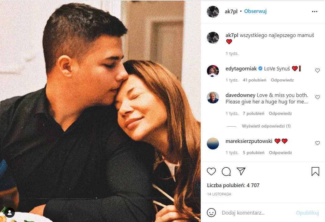 Allan Krupa z Edytą Górniak https://www.instagram.com/ak7pl/