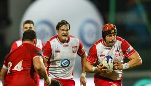 Piotr Zeszutek (pierwszy z prawej) w meczu ze Szwajcarią